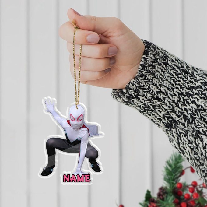 Personalized Spider Gwen Ornament Gwen Stacy Ornaments Ghost Spider Christmas Ornament Spidey And His Amazing Friends Ornament 4