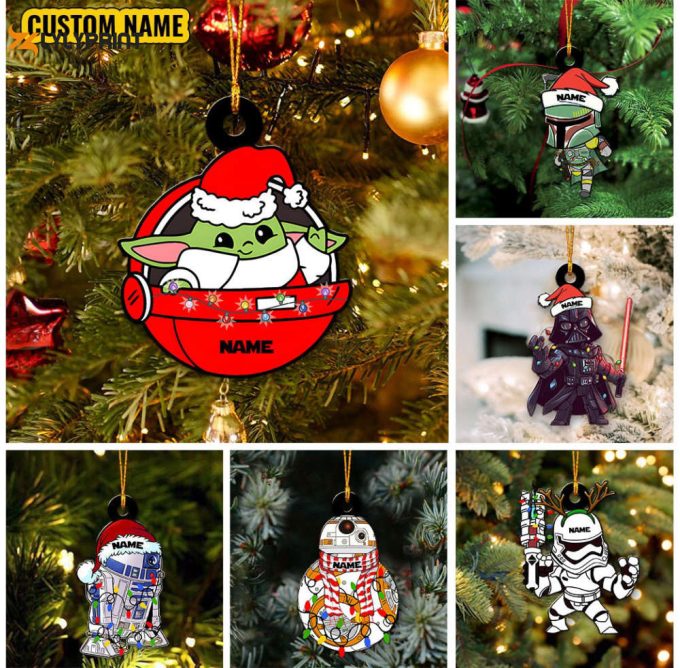 Personalized Star Wars Characters Ornament Christmas Star Wars Ornament Christmas Baby Ornament Darth Vader Gift Yoda Ornament R2-D2 Bb-8 1