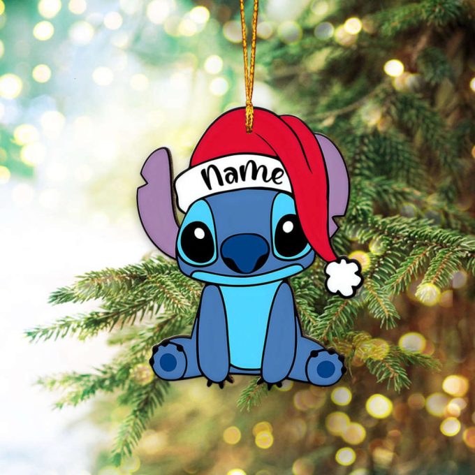 Personalized Stitch And Angel Ornament Christmas Lilo And Stitch Ornament Christmas Baby Ornament Christmas Family Matching Baby Stitch 3