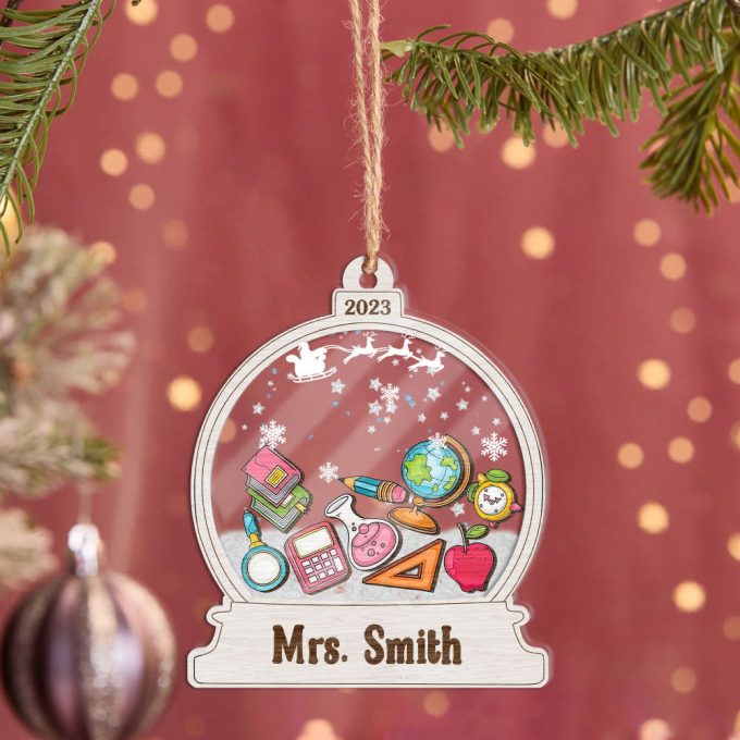 Personalized Teacher Christmas Ornament Christmas Ornament Family Ornament Christmas Gift For Teacher Christmas Tree Ornaments 3