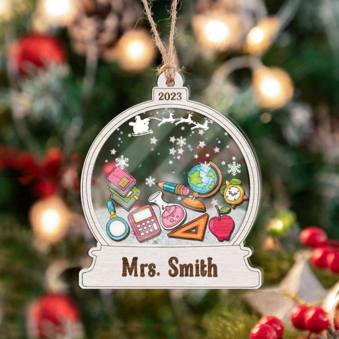 Personalized Teacher Christmas Ornament Christmas Ornament Family Ornament Christmas Gift For Teacher Christmas Tree Ornaments 4