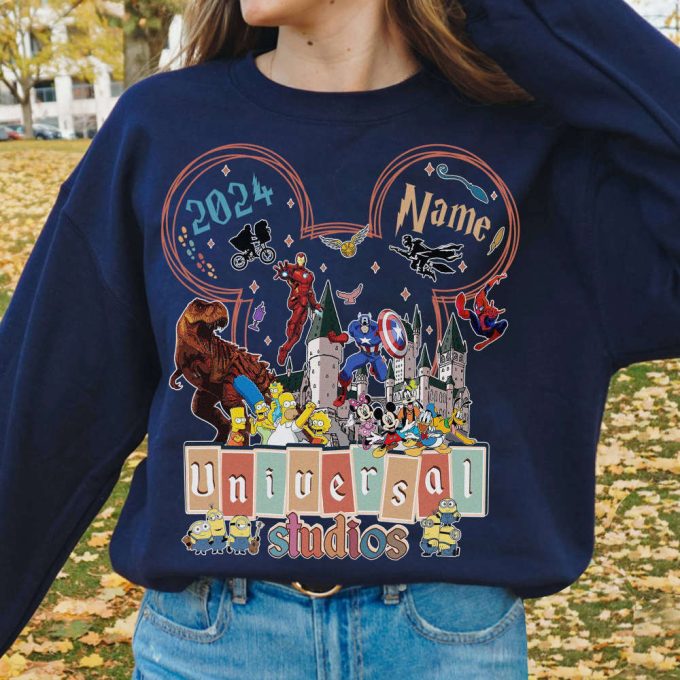 2024 Personalized Universal Studios Trip Shirt - Disneyland Family Vacation &Amp; Mickey Design 2