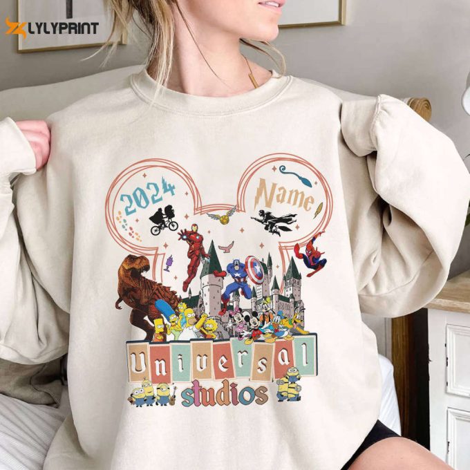 2024 Personalized Universal Studios Trip Shirt - Disneyland Family Vacation &Amp;Amp; Mickey Design 1