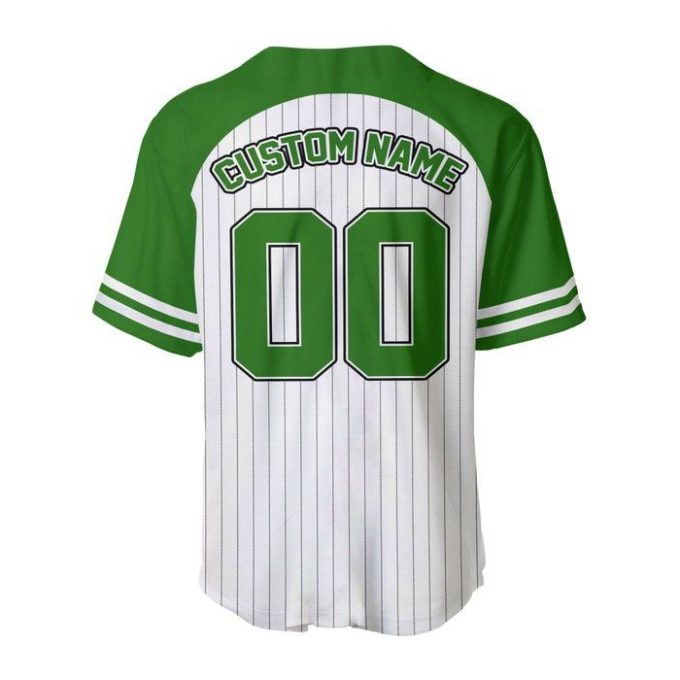 Peter Pan Striped Green White Unisex Cartoon Graphic Casual Outfit Custom Baseball Jersey Gifts For Fans 4