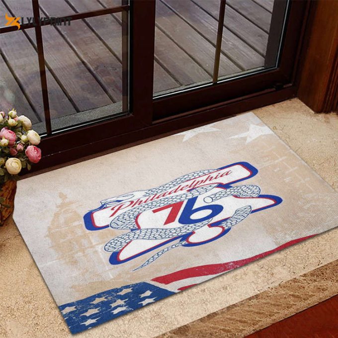 Philadelphia 76Ers Flag City Foldable Doormat Indoor Outdoor Welcome Mat Home Decor 1