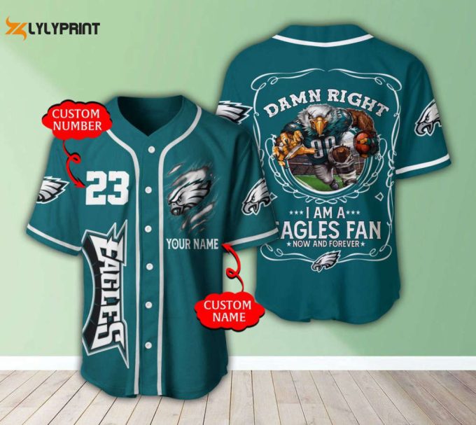 Philadelphia Eagles Personalized Baseball Jersey Gift For Men Women 1