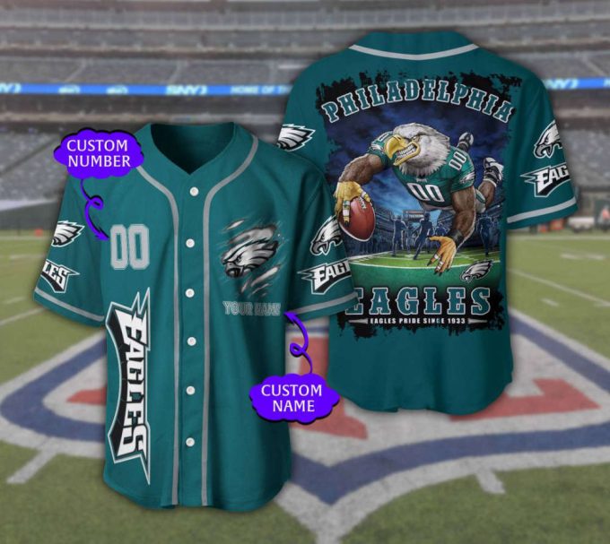 Philadelphia Eagles Personalized Baseball Jersey 2