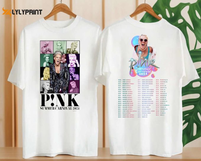 Pink Summer Carnival 2024 Shirt, P!Nk Pink On Tour Graphic T-Shirt, P!Nk Pink Singer 90S Vintage Shirt, P!Nk Concert Merch, Pink Fan Gift 1