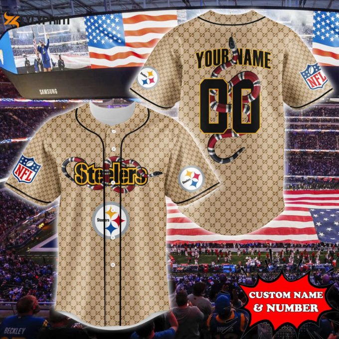 Pittsburgh Steelers Baseball Jersey Gucci Nfl Custom For Fans 1