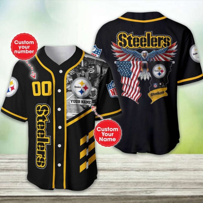 Customized Pittsburgh Steelers Baseball Jersey -: Personalize Your Steelers Gear! 2