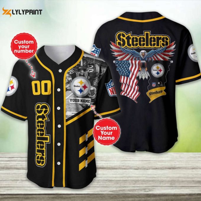 Customized Pittsburgh Steelers Baseball Jersey -: Personalize Your Steelers Gear! 1