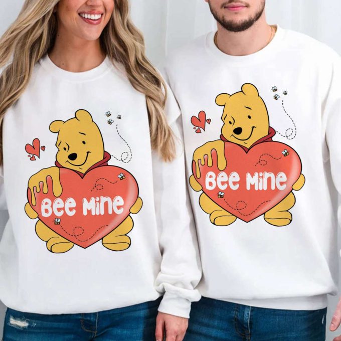 Pooh Bee Mine Valentines Shirt, Winnie The Pooh Couple T-Shirt, Disneyland Valentines Shirt, Disneyland Couple Shirt, Husband And Wife Shirt 2