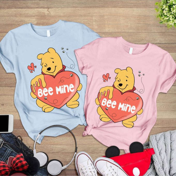 Pooh Bee Mine Valentines Shirt, Winnie The Pooh Couple T-Shirt, Disneyland Valentines Shirt, Disneyland Couple Shirt, Husband And Wife Shirt 3