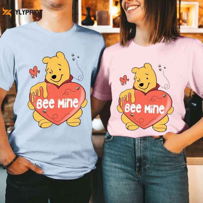 Pooh Bee Mine Valentines Shirt, Winnie The Pooh Couple T-Shirt, Disneyland Valentines Shirt, Disneyland Couple Shirt, Husband And Wife Shirt 1