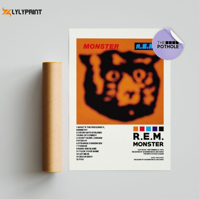 R.e.m. Posters, Monster Poster, Rem, Monster, Album Cover Poster, Poster Print Wall Art, Custom Poster, Tracklist Poster 1