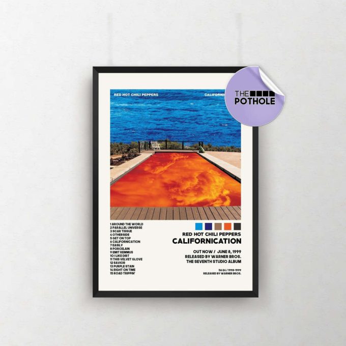 Red Hot Chili Peppers Posters / Californication Poster, Tracklist Album Cover Poster, Print Wall Art, Custom Poster, Red Hot Chili Peppers 2