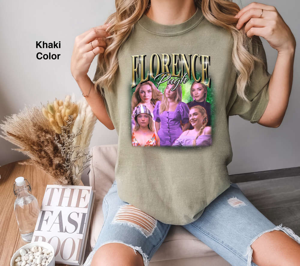 Florence Pugh Shirt: Retro Comfort Colors Tee Sweater & T-Shirt – Funny Gift for Friends 2024