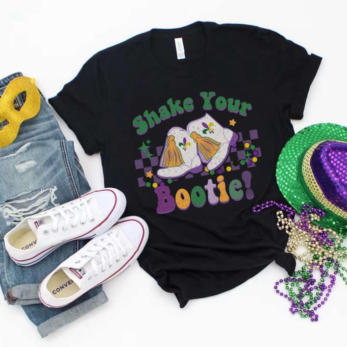 Retro Shake Your Bootie Shirt, Mardi Gras Shirt, Mardi Gras Party, Mardi Gras Gift, Cute Mardi Gras Sweater, Fat Tuesday Sweatshirt 3