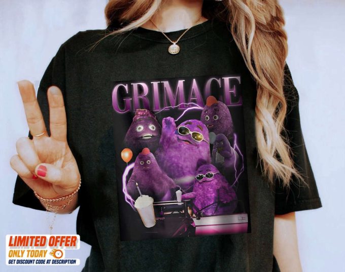 Retro Vintage Grimace Shake Shirt Funny Tik Tok Trend Meme, For Men Women 2