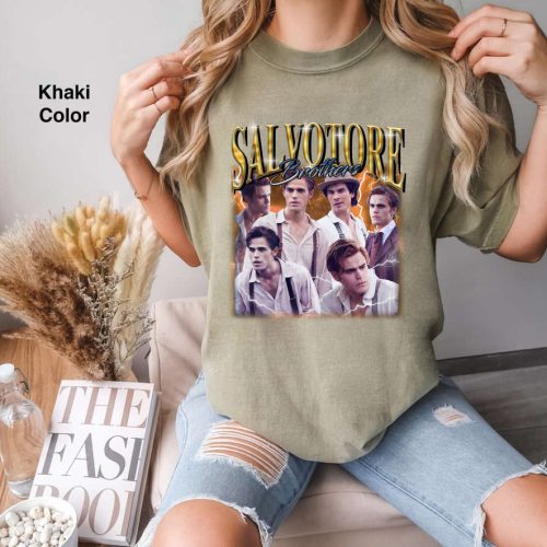 Retro Vintage Salvatore Brothers Comfort Colors Shirt & Damon Stefan Sweatshirts: Classic Styles for Fans