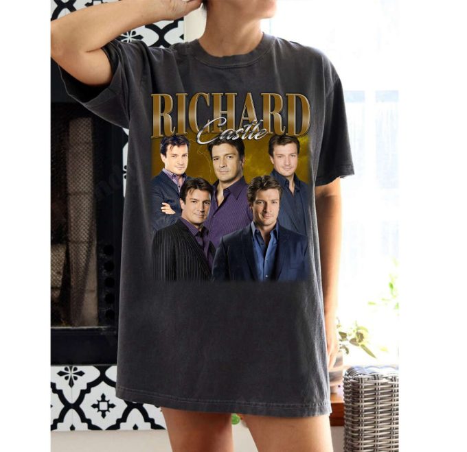 Richard Castle T-Shirt Richard Castle Shirt Richard Castle Tees Richard Castle Sweater Movie Crewneck Vintage Unisex T-Shirt 2