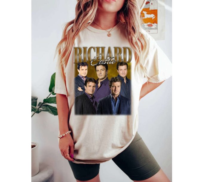 Richard Castle T-Shirt Richard Castle Shirt Richard Castle Tees Richard Castle Sweater Movie Crewneck Vintage Unisex T-Shirt 3