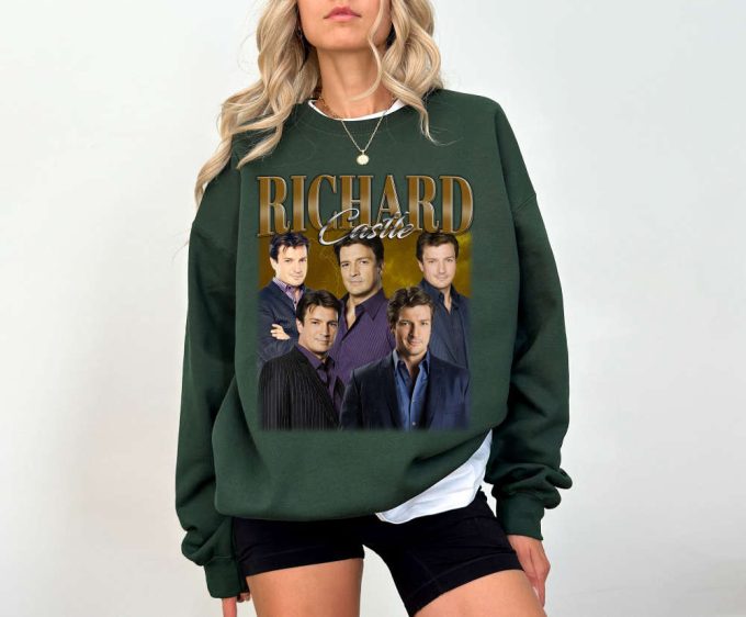 Richard Castle T-Shirt Richard Castle Shirt Richard Castle Tees Richard Castle Sweater Movie Crewneck Vintage Unisex T-Shirt 4