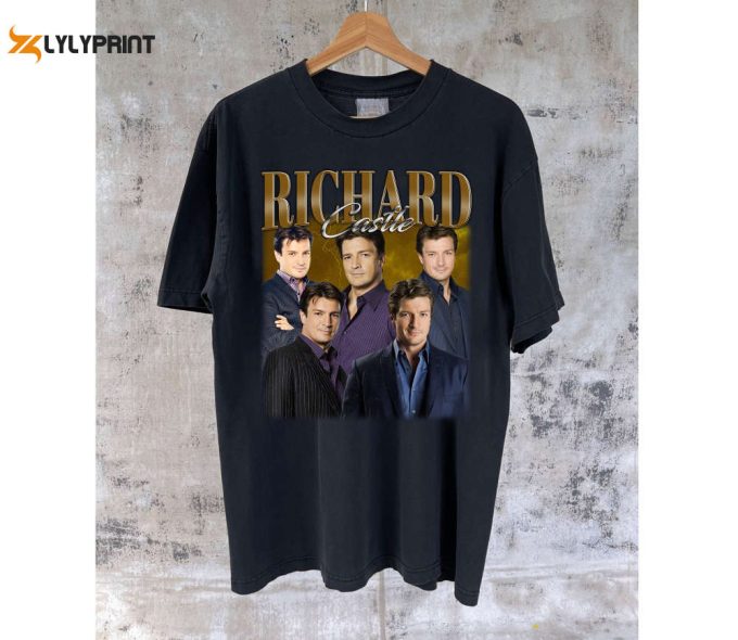 Richard Castle T-Shirt Richard Castle Shirt Richard Castle Tees Richard Castle Sweater Movie Crewneck Vintage Unisex T-Shirt 1