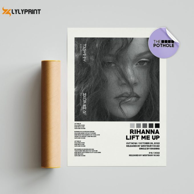 Rihanna Posters / Lift Me Up Poster / Anti By Rihanna Tracklist / Album Cover Poster, Print Wall Art, Custom Poster, Poster, Lift Me Up 1