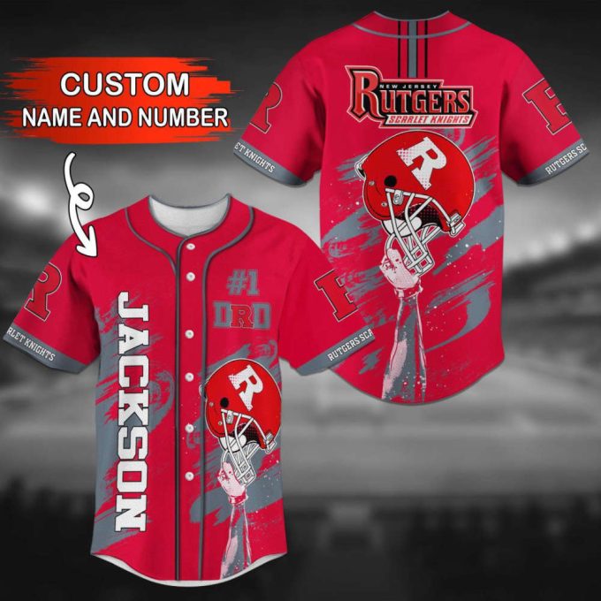 Rutgers Scarlet Knights Personalized Baseball Jersey 2