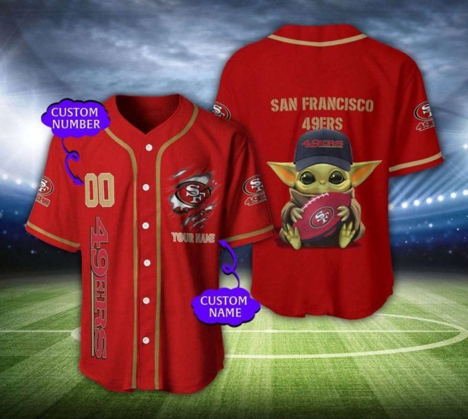 San Francisco 49Ers Personalized Baseball Jersey 2