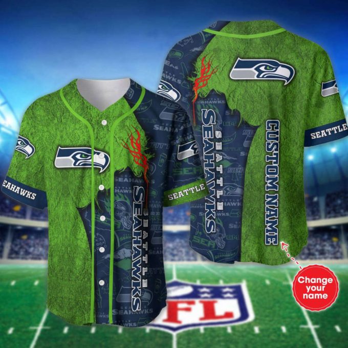 Seattle Seahawks Personalized Baseball Jersey Fan Gifts 2