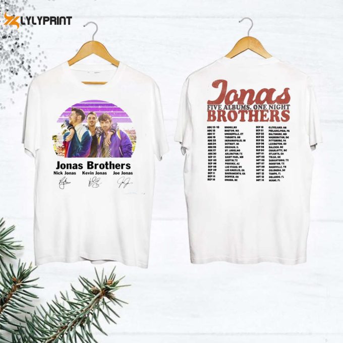 Signature Jonas Brothers Shirt, Jonas Brothers Tour 2024 Five Albums One Night Shirt, For Men Women