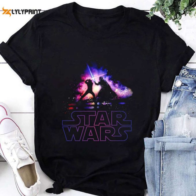 Star Wars Crossing Sabers Duel Black T-Shirt, Star Wars Shirt For Men Women 1