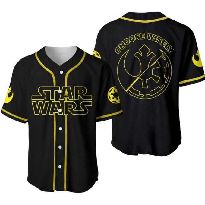 Star Wars Dark &Amp; Light Sides Black Disney Unisex Cartoon Graphics Casual Outfits Custom Baseball Jersey Gifts For Fans 2