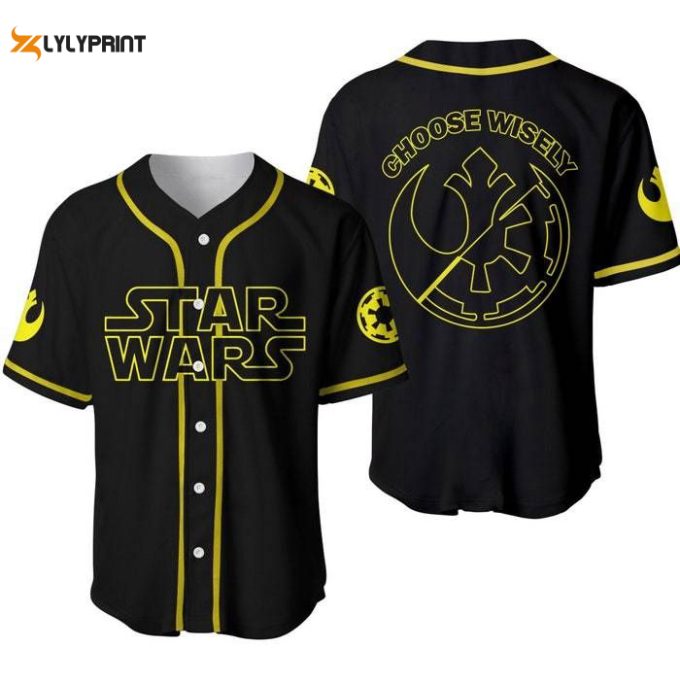 Star Wars Dark &Amp;Amp; Light Sides Black Disney Unisex Cartoon Graphics Casual Outfits Custom Baseball Jersey Gifts For Fans 1