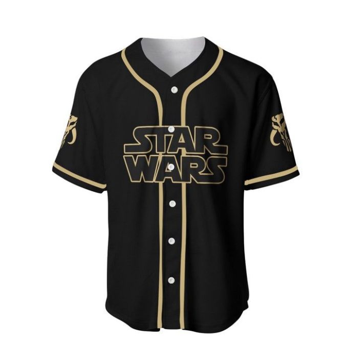 Star Wars Mandalorian Black Brown Disney Unisex Cartoon Graphics Casual Outfits Custom Baseball Jersey Gifts For Fans 3