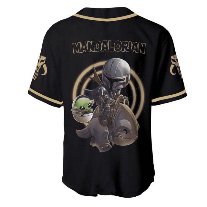 Star Wars Mandalorian Black Brown Disney Unisex Cartoon Graphics Casual Outfits Custom Baseball Jersey Gifts For Fans 4