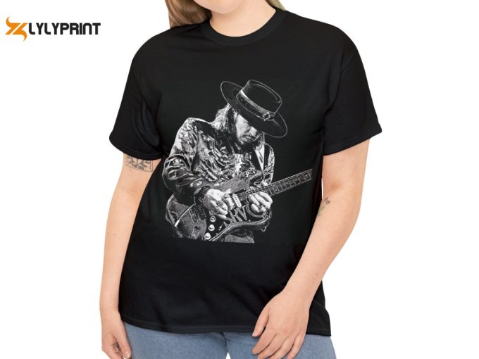 Stevie Ray Vaughan Tee, Black Unisex T-Shirt, Stevie Ray Vaughan T-Shirt, Rock Legend Tee, Stevie Ray Vaughan Gift, Blues Rock, Texas Blues 1