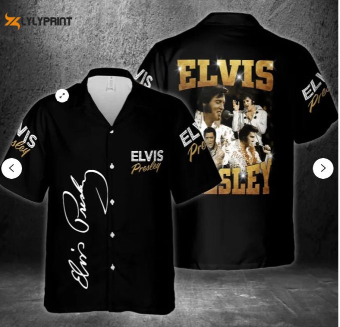 Summer Hawaiian Beach Hawaii Shirt Short-Sleeve Hawaiian 3D Elvis Presley Unisex Hawaiian Shirt The King Elvis Presley Hawaiian Shirt 1