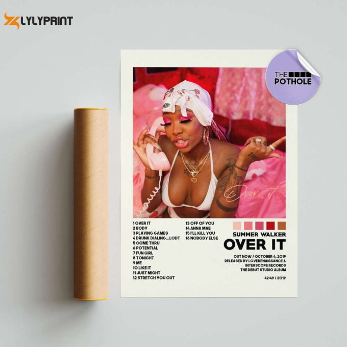 Summer Walker Posters | Over It Poster | Summer Walker, Over It, Tracklist Album Cover Poster / Album Cover Poster Print Wall Art 1