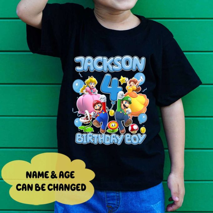 Super Mario Birthday Shirt, Custom Super Mario T-Shirt, Mario Birthday Party T-Shirt, Custom Matching Family Shirt, Custom Birthday Gift 2