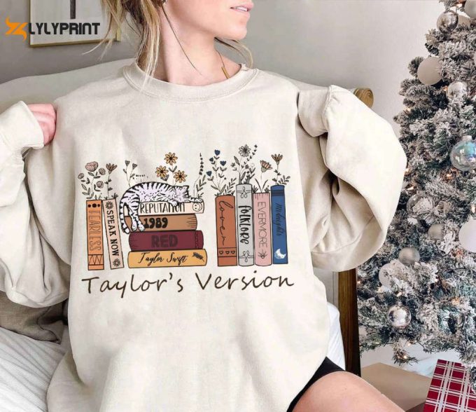 Swiftie Shirt, Taylor Sweatshirt, Albums As Books Music Fan Merch, Folk Music Hoodie Christmas Gift For Daughter Gift For Family 1