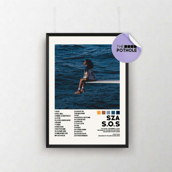 Sza Poster | Sos Poster | Sza Tracklist Album Cover Poster / Album Cover Poster Print Wall Art, Custom Poster, Sza, Sos V2 2