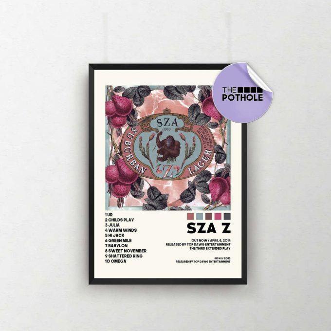 Sza Poster | Z Poster | Sza Tracklist Album Cover Poster / Album Cover Poster Print Wall Art, Custom Poster, Ctrl Poster, Sza Z, Sza Ctrl 2