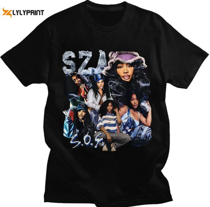 Sza Sos Bootleg 90S T-Shirt, Sza Photoshoot Shirt, Music Singer Rapper Shirt, Gift For Fan, Vintage Style Shirt, Bootleg Sza Graphic Shirt 1