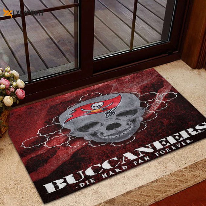 Tampa Bay Buccaneers Skull Home Decor 2024 Foldable Doormat Indoor Outdoor Welcome Mat Home Decor 1