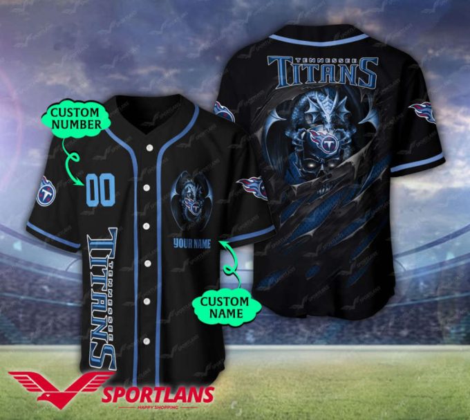 Tennessee Titans Personalized Baseball Jersey Bj0184 2