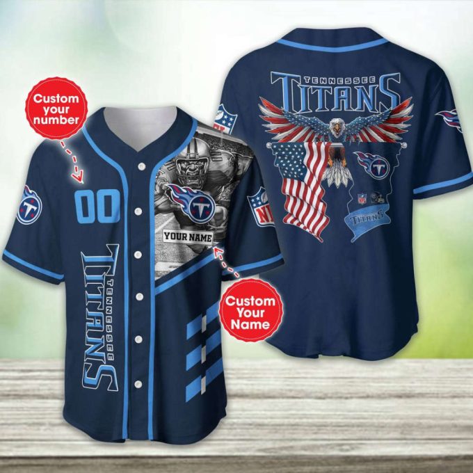 Tennessee Titans Personalized Baseball Jersey 2