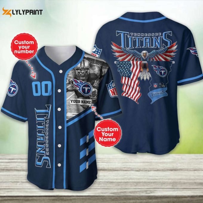 Tennessee Titans Personalized Baseball Jersey 1